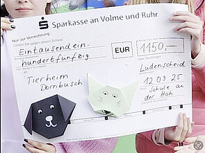 Foto vom Scheck über 1150€