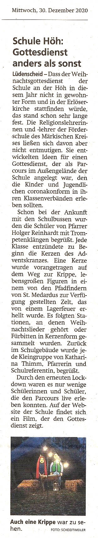 Lüdenscheider Nachrichten vom 30.12.2020